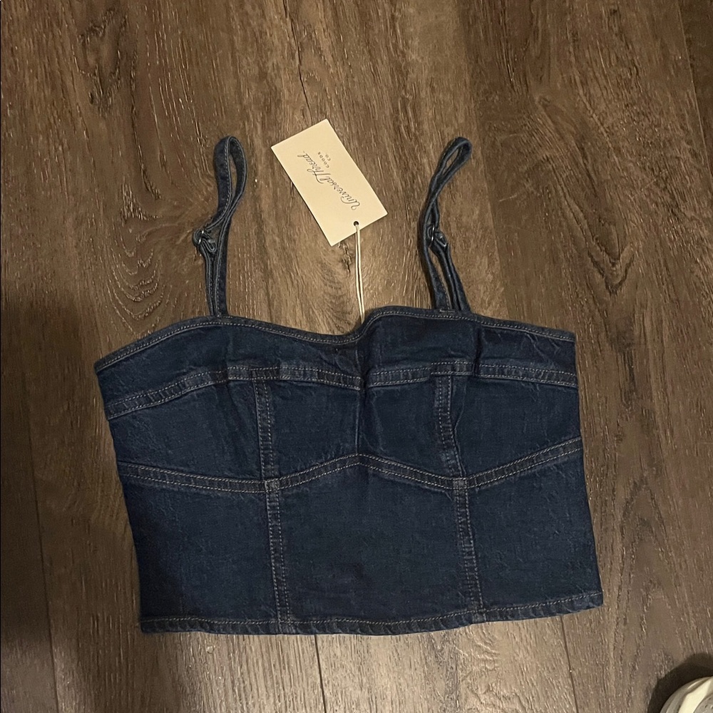 Universal Thread Dark Blue Denim Crop Top